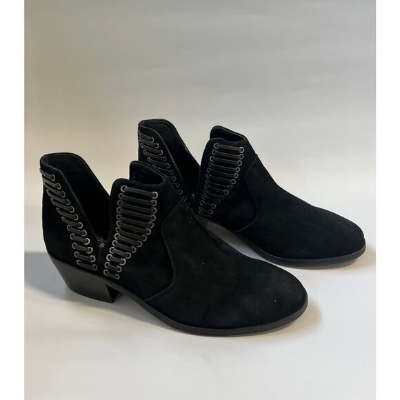 Vince Camuto Pevista Booties Ankle Boots Block Suede Black Women's Size 7.5 - Picture 4 of 7